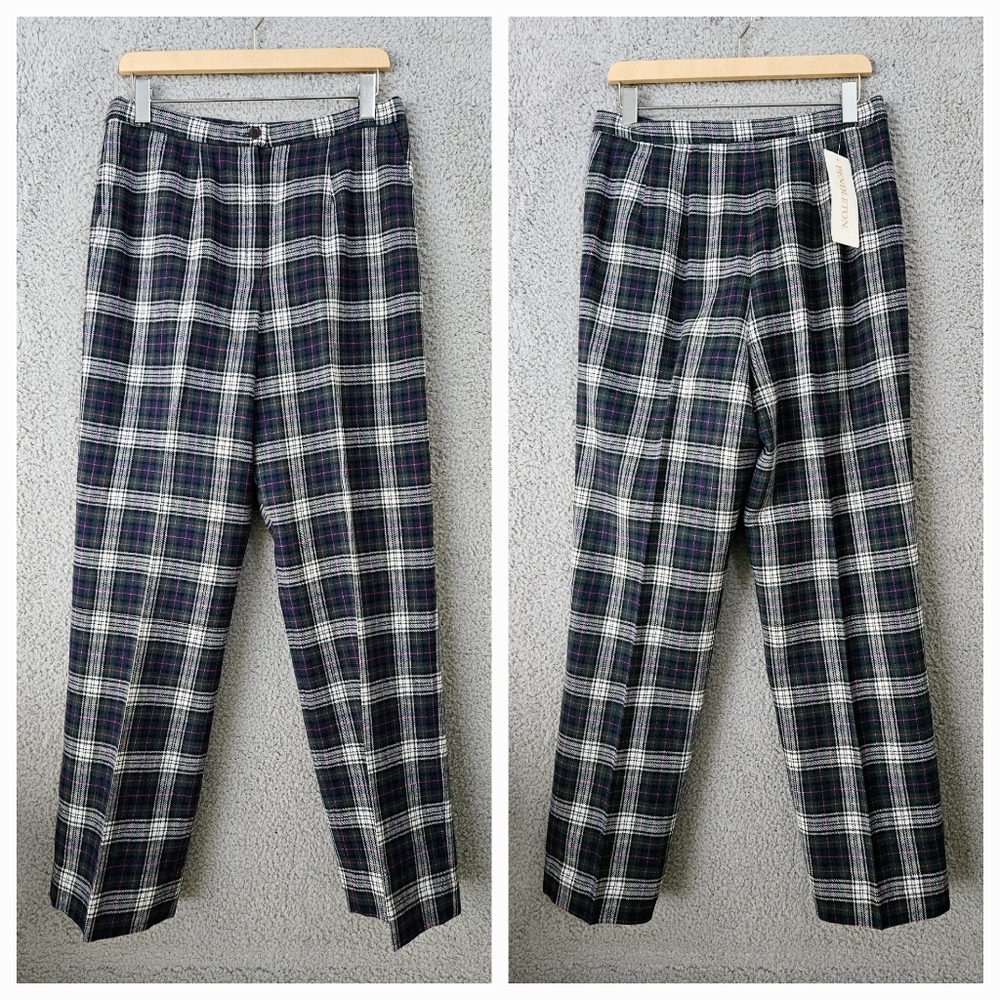 Vintage Pendleton Women's Plaid Wool Trousers US 8 M (14) 30x30 Tartan Pants